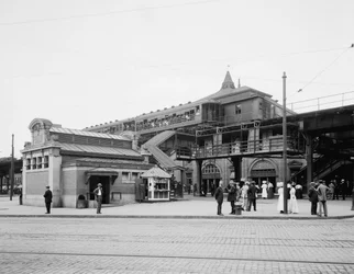 Avenida Atlántica, entrada del metro, Brooklyn, N.Y., c.1910-20